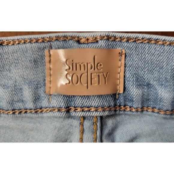 Simple Society Flare Jeans Women Size 0/24 Light Wash Mid Rise - Picture 9 of 10